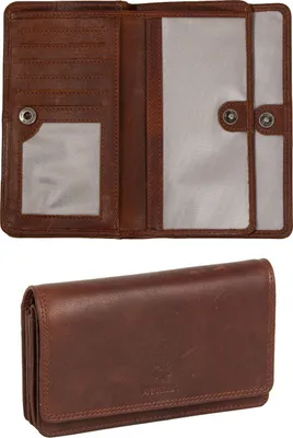 Produktbild von Mustang Como Wallet Top Eröffnung Universal Premium Leder -Portfolio -Karten Braunes Leder 06.103601