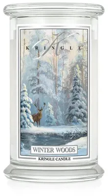 Immagine prodotto di Candela profumata Kringle Candle, fragranza "Winter Woods", grande, con due stoppini (624 g)