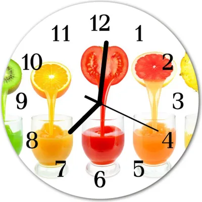 Produktbild von Glasuhr Wanduhr Küchenuhr Echt-Glas 30fi cm Saft mehrfarbig