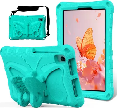 Obrázek produktu pro Dětské pouzdro pro Huawei MatePad T8 8,0" 2020, lehké EVA pouzdro proti nárazům s ramenním popruhem a motýlkovým stojánkem Zelená
