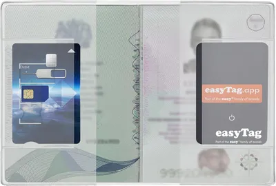 Imagen del producto de Funda transparente para pasaporte, con compartimentos para tarjetas y SIM, ideal para pasaporte y accesorios de viaje