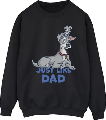 Produktbild von Disney - "Lady And The Tramp Just Like Dad" Sweatshirt für Herren BI31631 (XXL) (Schwarz)