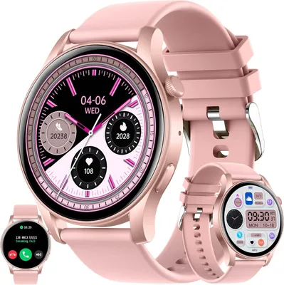 Produktbild von Smartwatch mit Telefonfunktion, 1,43” AMOLED 5ATM Fitnessuhr Taschenlampe Schrittzähler Herzfrequenz, SpO2, Sportuhr Aktivitätstracker für Android iOS