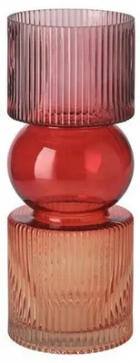 Produktbild von Gift Company Vase Jacquard Streifen Rot Orange (30cm)