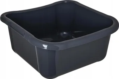 Image de Pelica - Bac à linge - 8 l - Carré - Petit - Avec poignées - Plastique - Gris