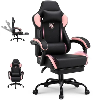 Immagine prodotto di Sedia da gaming GTPLAYER, sedia da ufficio, poltrona da gaming con poggiapiedi, sedia da gaming ergonomica con braccioli regolabili, sedia da scrivania regolabile in altezza