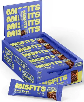 Produktbild von Misfits Vegan Soft Protein Bar (15x50g) Cookie Dough - Riegel - Protein-Riegel