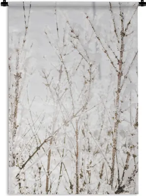 Produktbild von MuchoWow® Wandteppich Wandbehang Schnee - Winter - Natur 60x90 cm Tapisserie Dekoration Wandtuch - Foto-Teppich - Abwaschbar