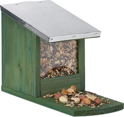 Produktbild von relaxdays Eichhörnchen Futterhaus Metalldach