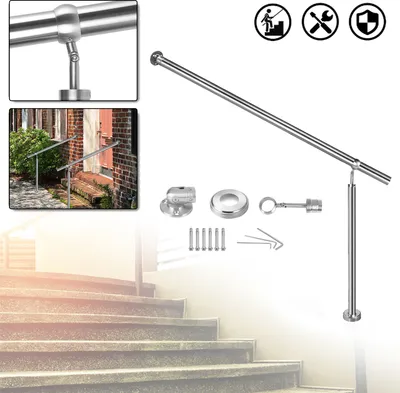 Produktbild von LZQ Edelstahl Eingangsgeländer 180 x 90 cm Handlauf Geländer für Treppen Wandhandlauf Treppengeländer für Drinnen und Draußen Treppenhaus