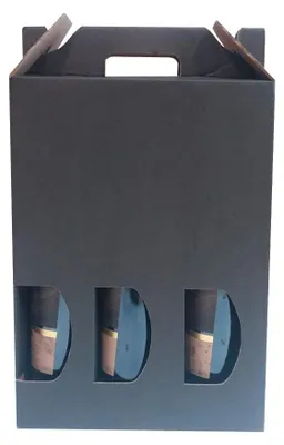 Productafbeelding van Cadeaubox voor 3 Flessen Wijn of Champagne, Zwart