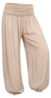 Produktbild von Haremshose Damen Yogahose weite Flatterhose unifarben Sommerhose 36-44 Gummizug