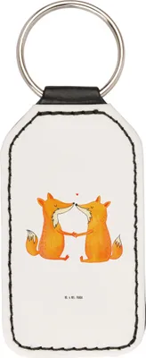 Produktbild von Mr. & Mrs. Panda Schlüsselanhänger Füchse Liebe - Weiß - Geschenk, Fuchs, Taschenanhänger, Mit Spruch, Ehe, schlüsselbund anhänger, Fox, Verlobte, schlüssel, für