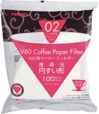Produktbild von Hario VCF-02-100W, Tasse, Einweg-Kaffeefilter, Papier, Weiß, 100 g, 100 Stück(e)