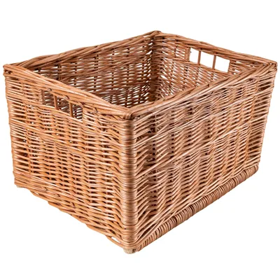 Zdjęcie produktu dla Creative Home Kosz wiklinowy z uchwytami | 40x30x24 cm (+/- 2cm) |Skrzynia do Przechowywania | ręcznie pleciony | na dokumenty, zabawki, narzędzia