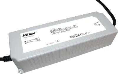 Zdjęcie produktu dla Transformator LED 150W 6A 24V zasilanie IP67 Wodoodporny transformator do oświetlenia żarówkami LED