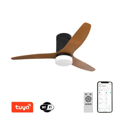 Obrázek produktu pro Immax NEO LITE VENTO SMART Stropní svítidlo s ventilátorem 18W/26W Tuya WiFi černá/dřevo