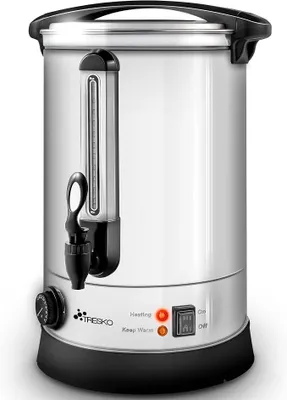 Produktbild von Glühweinkocher 6,8-30L Einkochautomat aus Edelstahl Glühweinkessel Glühweinautomat Heißgetränkeautomat Heißwasserspender (Silber, 30Liter)