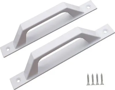 Immagine prodotto di 2 maniglie scorrevoli nere per porte, tipo D, bifacciali, accessori per porte