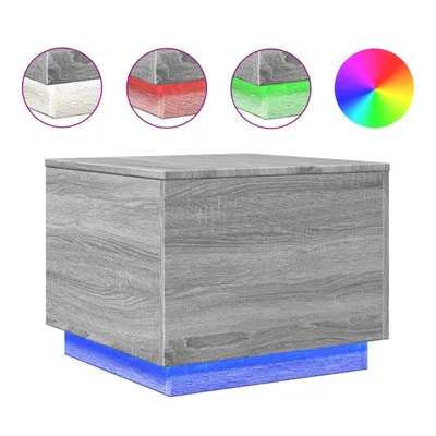 Produktbild von vidaXL Couchtisch mit LED-Leuchten Grau Sonoma 50x50x40 cm