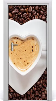 Produktbild von Tulup Türaufkleber 85x205 cm Dekorative Aufkleber Selbstklebend Wasserdichte Tapete Abnehmbar Schlafzimmer Wohnzimmer Wohnkultur - Kaffeetasse