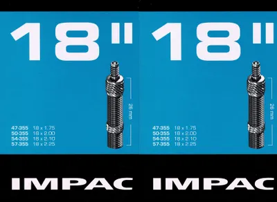 Produktbild von 2x Impac 18 Zoll DV Schlauch Dunlop Blitz Ventil 47 - 57 355