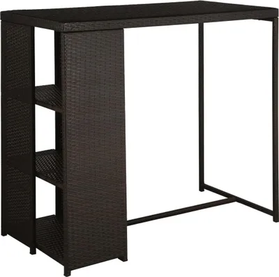 Produktbild von vidaXL 5-tlg. Gartenbar-Set mit Kissen Poly Rattan Braun