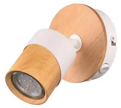 Immagine prodotto di Applique ARUNI in legno chiaro e bianco, 1xGU10x10W, dimensioni: 13,5x11x15 cm, IP20, Trio