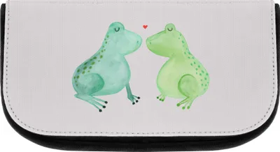 Produktbild von Mr. & Mrs. Panda Kulturtasche Frosch Liebe - Grau Pastell - Geschenk, aufbewahrungstasche, Necessaire, Freundin, Frösche, Kulturbeutel, Make-up Täschchen, Hochzeit