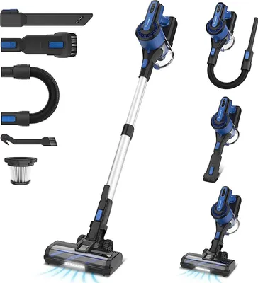 Immagine prodotto di Aspiratore a batteria, potenza di aspirazione 60 kPa, filtrazione HEPA, blu, UE