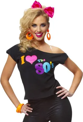 Produktbild von Schwarzes I Love the 80's Shirt Damen Größe: S/M