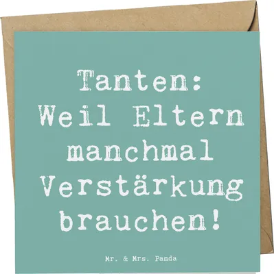 Produktbild von Mr. & Mrs. Panda Klappkarte Spruch Liebe Tanten - Meeresbrise - Geschenk, Spaß, Glückwunschkarte, Verwandtschaft, Familie, Nichte, anlasskarte, Lächeln, Geschenke, Eltern