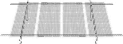 Image de VEVOR Supports de montage pour panneaux solaires, supports de panneaux solaires en plusieurs parties réglables de 30° à 60° pour 1 à 4 panneaux solaires, support de panneaux solaires pour montage au sol en acier au carbone