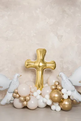 Produktbild von Folienballon Kreuz 63x91cm Gold