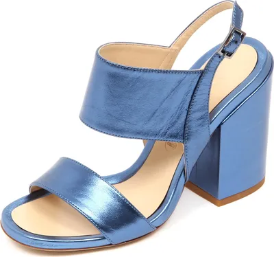 Produktbild von D5704 ALBERTO GOZZI blau laminierter Schuh Frau Sandale