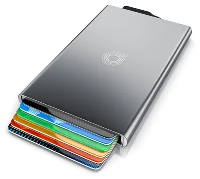 Produktbild von CSL - Kartenetui RFID Blocker PopUp - Aluminium Karten Schutzhülle - NFC RFID Abschirmung Blocking - Kreditkartenhülle - für bis zu 6 Karten, kompakt und stabil - sichere Aufbewahrung - Silber
