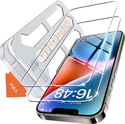 Image de Verre de protection blindé pour iPhone 13/13 Pro/14, Lot de 2 Transparents