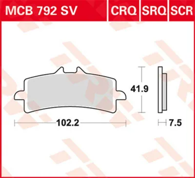 Immagine prodotto di TRW Pastiglia freno Trw Sinter Mcb 792 Sv