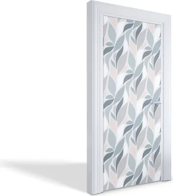 Produktbild von Türdeko Aufkleber Selbstklebende Wandsticker Personalisiert - Abstrakte Blätter - 95 x 205 cm