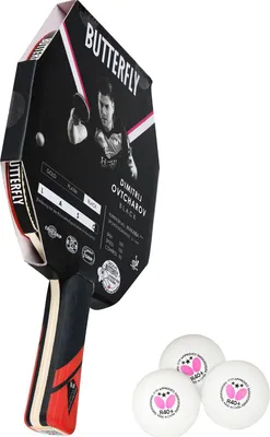 Produktbild von Butterfly 1x Dimitrij Ovtcharov Black Tischtennisschläger + 3x 40+ 3*** Tischtennisbälle