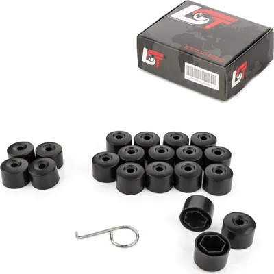 Produktbild von 20x Radschraubenkappen diebstahlhemmend 17 mm schwarz für VW SEAT SKODA