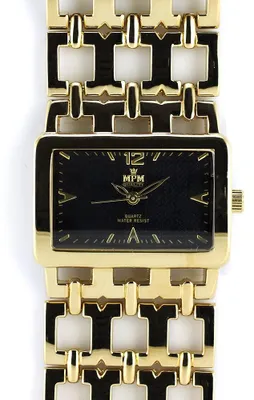 Produktbild von MPM-Quality Damenuhr Legierung 32 x 8 mm, schwarz/gold
