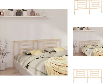 Zdjęcie produktu dla vidaXL Zagłówek 206x4x100 cm z litego drewna sosnowego - zagłówek i podnóżek