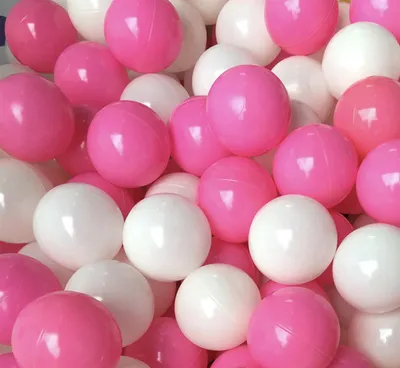 Produktbild von 100 zweifarbige 6 cm Plastikbälle für Kinderbällebad: Robuste Spielbälle für sicheren Spaß im Bällebad, ideal für Babys und Kleinkinder Balls Spielbälle Bällebad Ballspiel Bunte Bälle Pink/Weiß