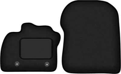 Produktbild von Velours-Fußmatten Vorne passend für Renault Zoe (Schrägheck, Bj. 2013-) –  schwarz, passgenau, mit Befestigungen set 2 Stk. - STANDARD