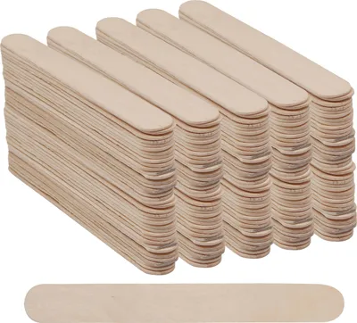 Produktbild von Belle Vous Naturbelassene Eisstäbchen Holz zum Basteln (300 Stk) – L14,8 x B1,6 cm – Glattes Rührstäbchen Holz – Für Kunstprojekte, Waxing, Eis, Lolli