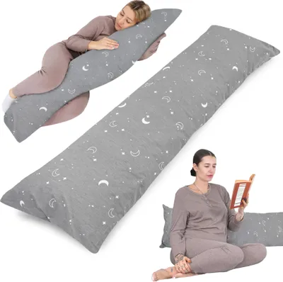 Obrázok produktu pre Vankúš na bočný spánok Tehotenský vankúš 40x145 cm - Útulný vankúš Vankúš na spanie Tehotenský vankúš Kojenecký vankúš Vankúš s poťahom pre bočných spáčov a dospelých