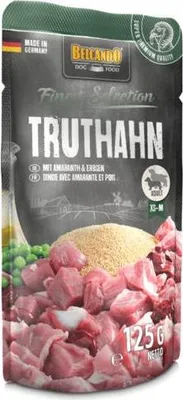 Produktbild von BELCANDO Truthahn mit Amaranth & Erbsen – Premium Nassfutter Hund 12 x 125g Pouch