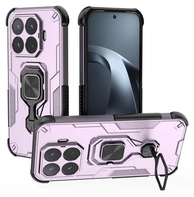 Productafbeelding van MobyDefend Hoesje - Geschikt voor Xiaomi 17T  -  Dubbelgelaagde Pantsercase Met Standaard - Roze