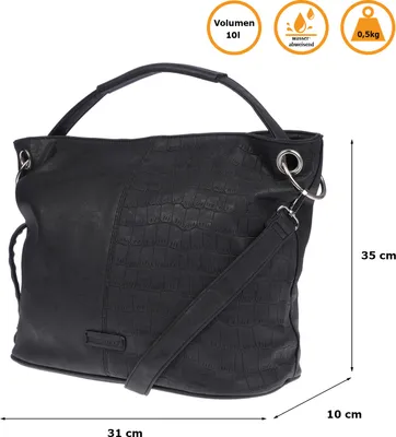Produktbild von Große Damen Tasche Schultertasche Umhängetasche Bag Leder Optik Handtasche Olive